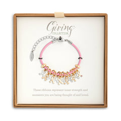 Pink Ribbon Charm Bracelet