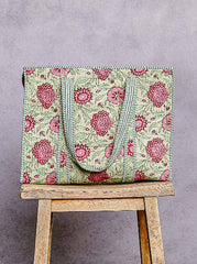 Mint Quilted Tote