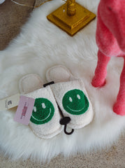 Green Smiley Slippers