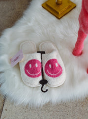 Pink Smiley Slippers