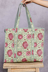 Mint Quilted Tote