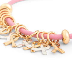 Pink Ribbon Charm Bracelet