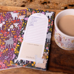 Goat Folk Floral 4x8.5 Market List Notepad