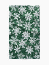 Green Snowy Days Tea Towel