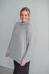 Nora Black Striped Top