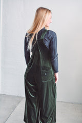Green Aspen Velvet Overalls