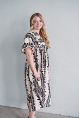 Palmline Black Dress