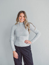 Perfect Grey Mock Top