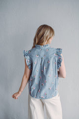 Petal Pinstripe Top