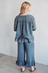Gauze Charcoal Pants