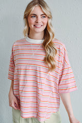 Weekend Pink Striped Tee