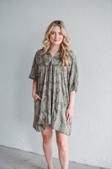 Olive Paisley Dress