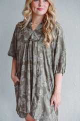 Olive Paisley Dress