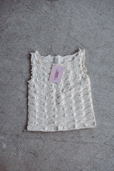 Cream Textured Edge Tank