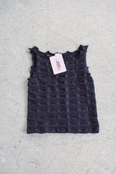 Black Textured Edge Tank