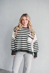 Hadley Green Stripe Pullover