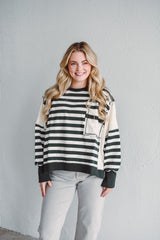 Hadley Green Stripe Pullover