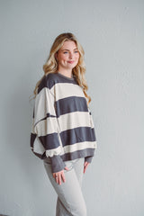Ivory Stripe Sweatshirt