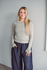 Sage Textured Knit Top