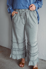 Hannah Ruffle Wide Leg