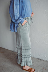 Hannah Ruffle Wide Leg