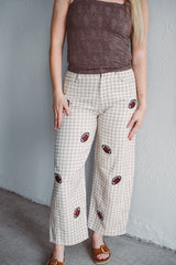 Football Gingham Barrel Pant