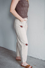 Football Gingham Barrel Pant
