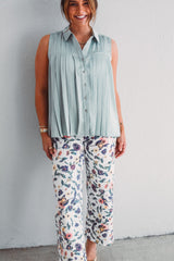 Mist Pleated Blouse