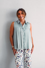 Mist Pleated Blouse