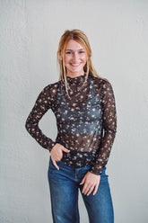 Floral Mesh Long Sleeve