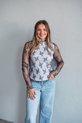 Luna Lace Grey Top