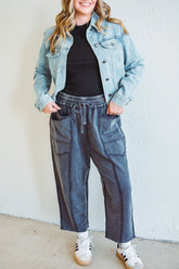 Mineral Black Barrel Pants