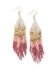 Ink & Alloy Ombre Fringe Pink Earrings