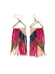 Ink & Alloy Chevron Hot Pink Earrings