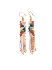 Ink & Alloy Angled Fringe Blush Earrings