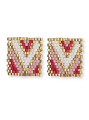 Ink & Alloy Rectangle Blush Earrings