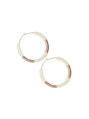 Ink and Alloy Cream Hoop Earrings