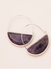 Hoop Prism Amethyst Earrings
