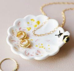 Floral Bee Trinket Dish