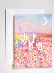 Flower Field Birthday Card