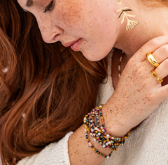 Jewel Tone 10 Strand Stretch Bracelets