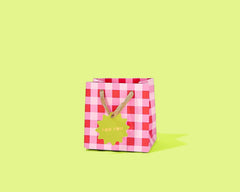 Gift Bags - Red + Pink Gingham - Assorted Sizes