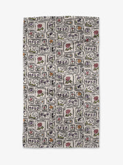 Floral Postage Stamps Tea Towel