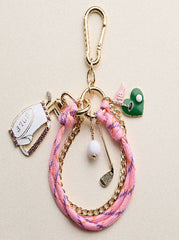 Pink Golf Charm Keychain Bracelet