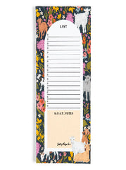 Goat Folk Floral 4x8.5 Market List Notepad