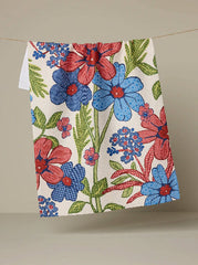 Plaid Floral Tea Towel