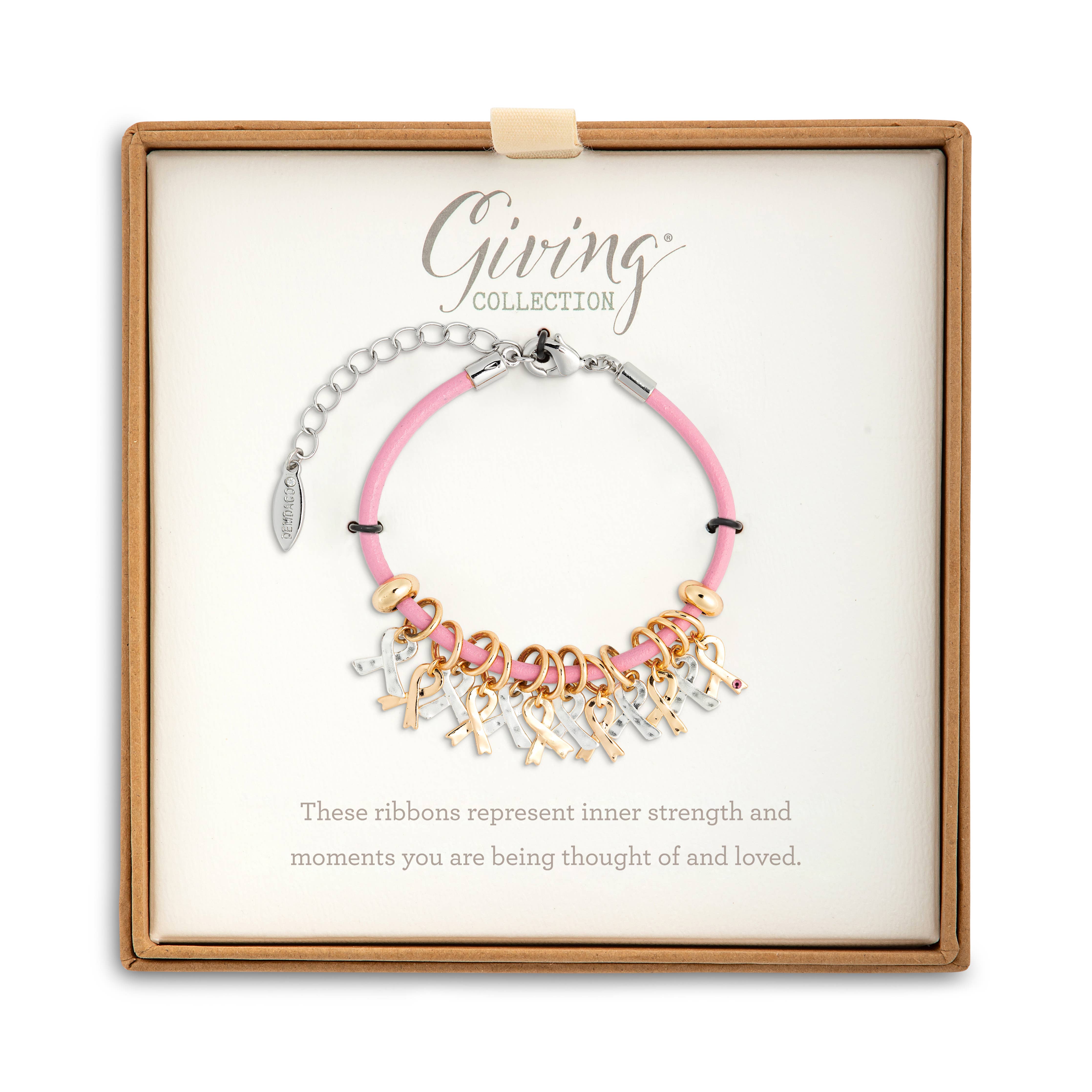 Pink Ribbon Charm Bracelet