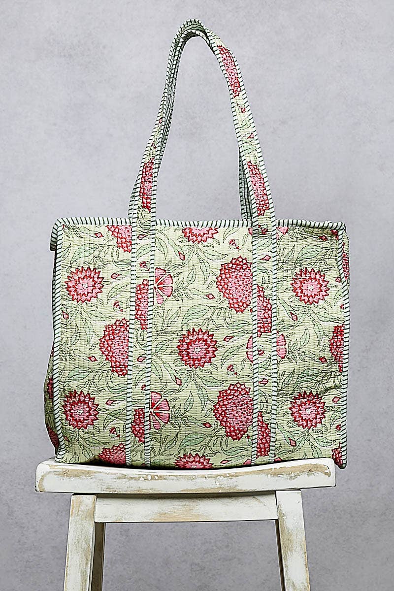Mint Quilted Tote