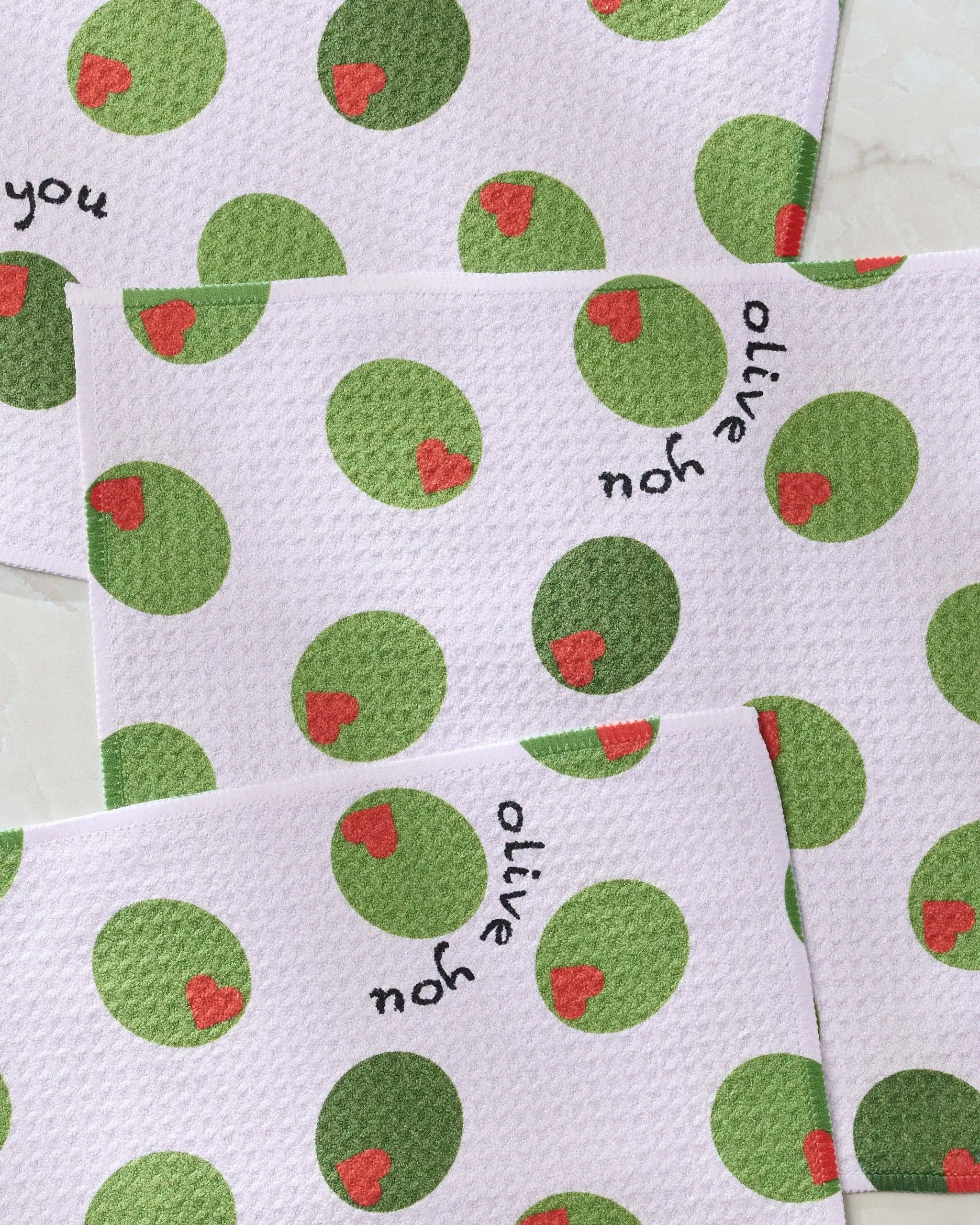 Olive You Dishcloth Set