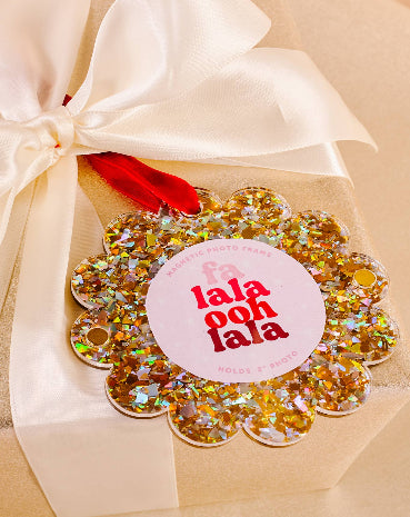Gold Glitter Picture Frame Ornament